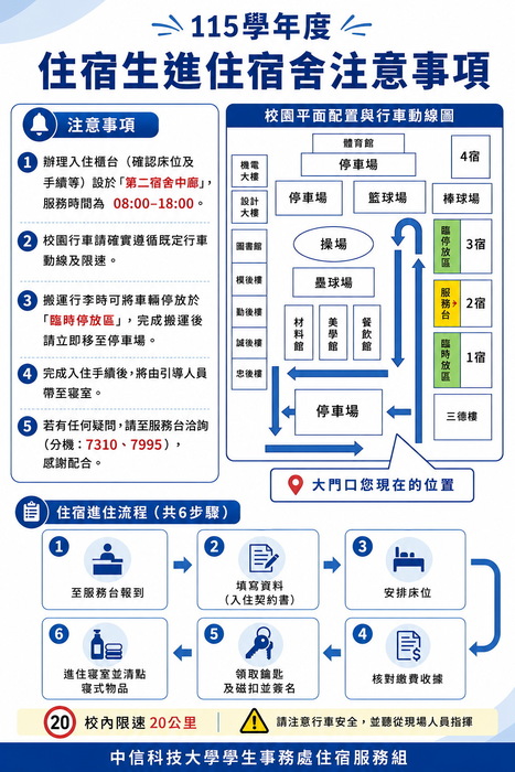 【行政公告】115新生入住注意事項圖片